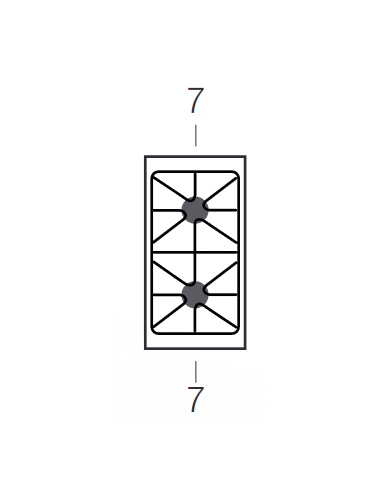 Cocina de gas - Banco - N. 2 incendios - Cm 40...
