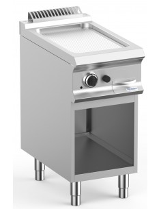 Professional gas fry top with steel grooved plate - cm 40...