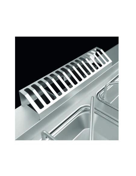 Fry top gas - Chrome plate 1/2 smooth 1/2 rows - cm 70 x 73 x 85 h