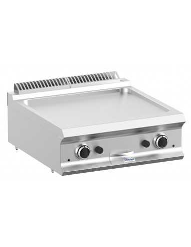 Professional gas fry top with smooth plate - cm...