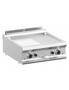 Fry top a gas - Piastra 1/2 liscia 1/2 rigata - cm 70 x...