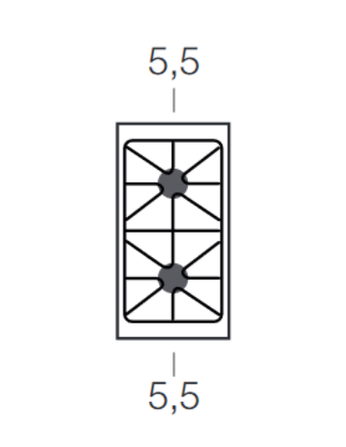 Gas cooker - N. 2 fires - Cm 40 x 90 x 85 h