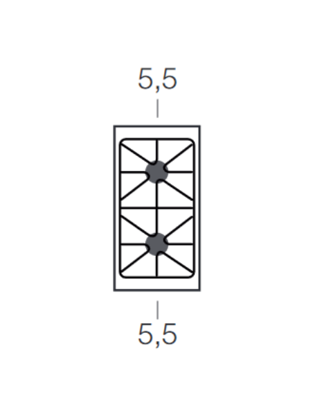 Gas cooker - N. 2 fires - Cm 40 x 90 x 85 h