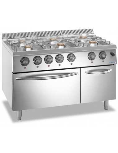 Cucina gas - N. 6 fuochi - Forno gas - Cm 120 x 90 x 85 h