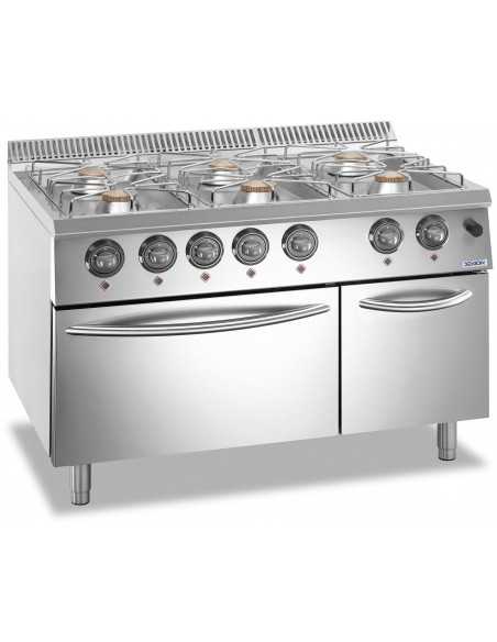 Cucina gas - N. 6 fuochi - Forno gas - Cm 120 x 90 x 85 h