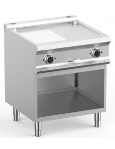 Fry top electric - Plate 1/2 smooth 1/2 rows - Cm 70 x 73...