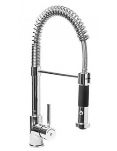 Tap single hole - Swivel barrel - Double jet shower - Height 44 cm