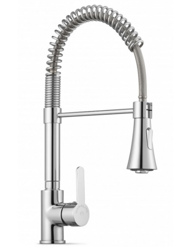 Tap single hole - Swivel barrel - Double jet shower - Height 44.5 cm