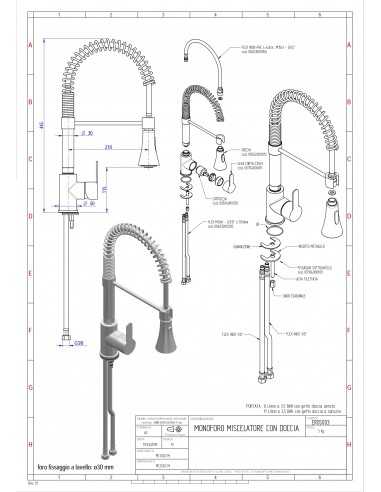 Miscelatore monoforo - Canna girevole - Doccia...