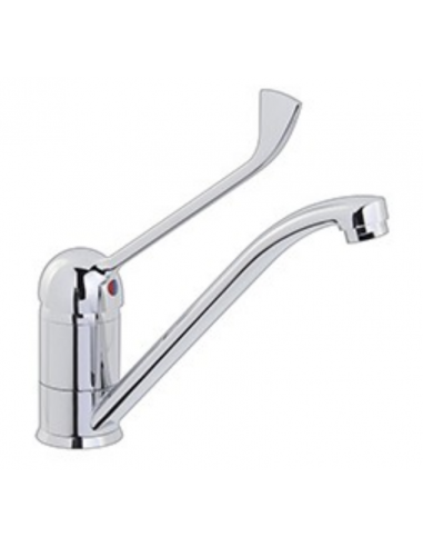 Tap single-hole - Chrome-plated clinical lever - Swivel spout