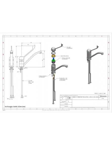 Tap single-hole - Chrome-plated clinical lever - Swivel spout