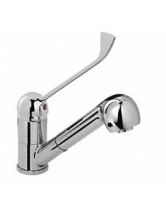 Tap single-hole with pull-out hand shower - Chrome-plated...