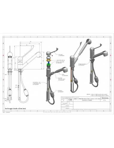 Tap single-hole with pull-out hand shower -...