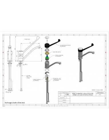 Tap single-hole - Plastic clinical lever -...