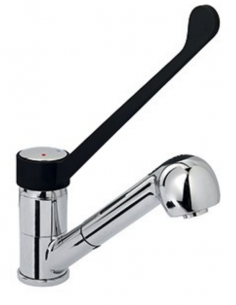 Tap single-hole - Plastic clinical lever - Swivel spout -...
