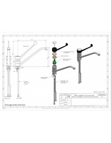 Tap single-hole - Plastic clinical lever -...