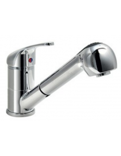 Tap single-hole with pull-out hand shower - Swivel spout