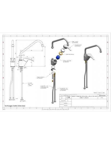 Miscelatore monoforo - Canna girevole - cm 1.8 x 25