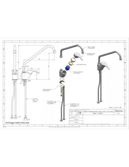Tap single-hole - Swivel spout "C"- cm 1.8 x 30