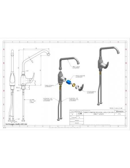 Miscelatore monoforo - Canna girevole "C"- cm 2 x 25