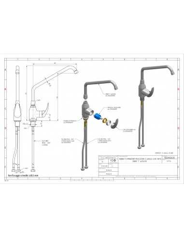 Miscelatore monoforo - Canna girevole "C"- cm 2...
