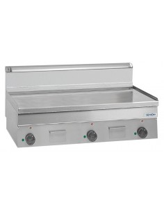 Professional electric fry top with smooth chrome plate -...