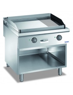 Fry top gas - Piastra 2/3 liscia 1/3 rigata cromata - Cm...