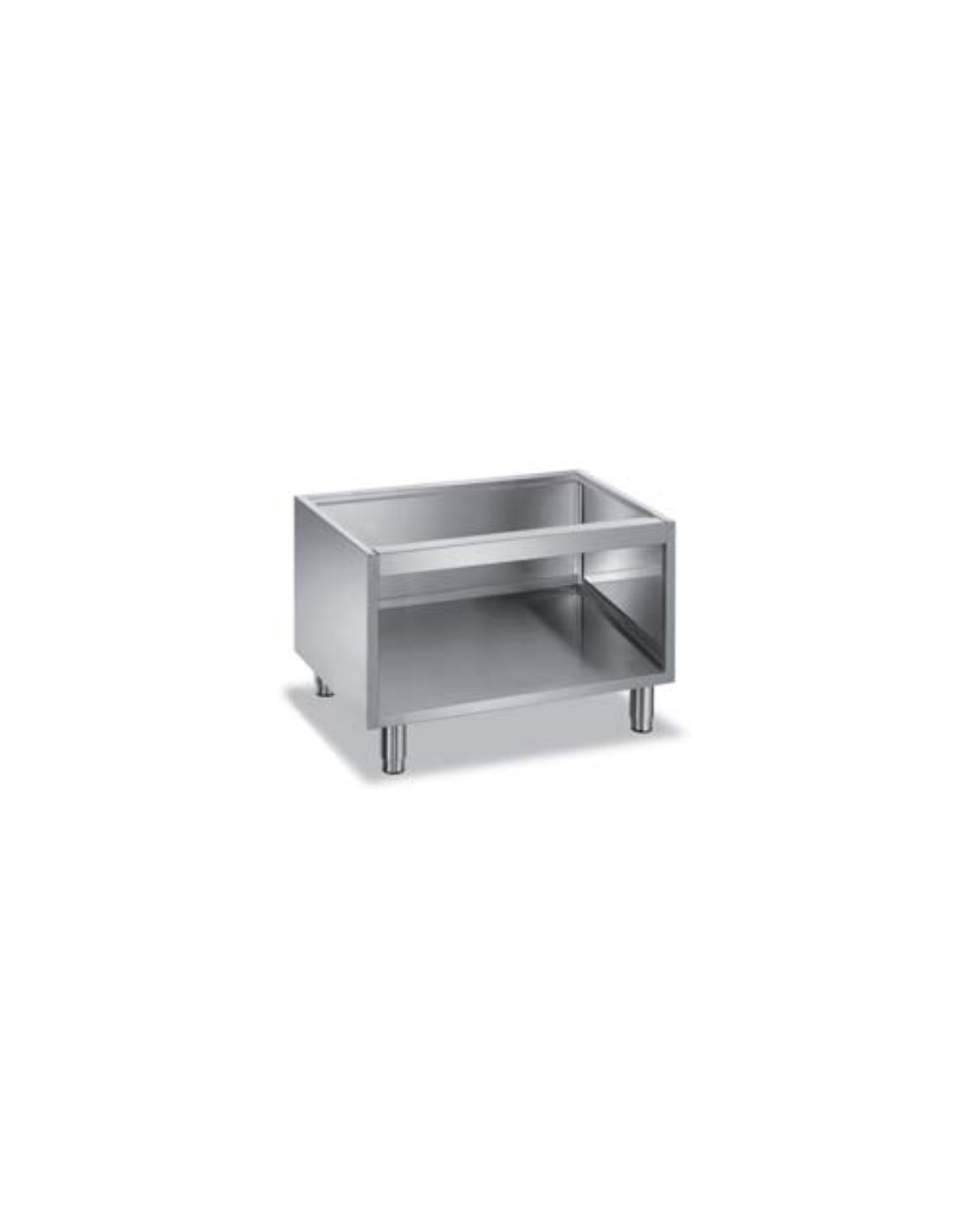 Locked base - Open without doors - With back technical space - Acciaio inox AISI 304 thickness 1.5 mm - Dimensions cm 70