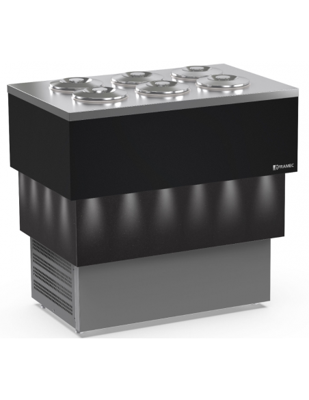 Banco per gelato e granite a carapine - N. 6 x 7.5L. - cm 104.5 x 66.1 x 97.6 h