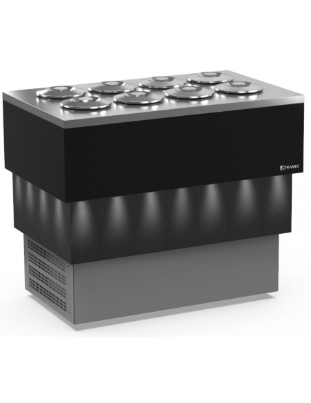 Banco per gelato e granite a carapine - N. 8 x 7.5L. - cm 118 x 72.4 x 97.6 h