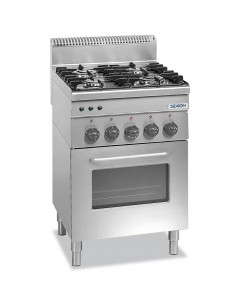 Professional gas stove with 4 burners - Power 2 x kW 2.7...