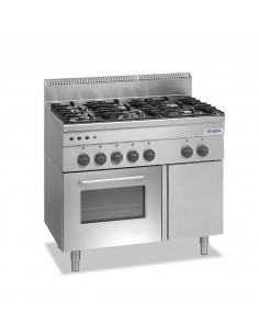 Professional gas stove with 6 burners - Power 3 x kW 2.7...