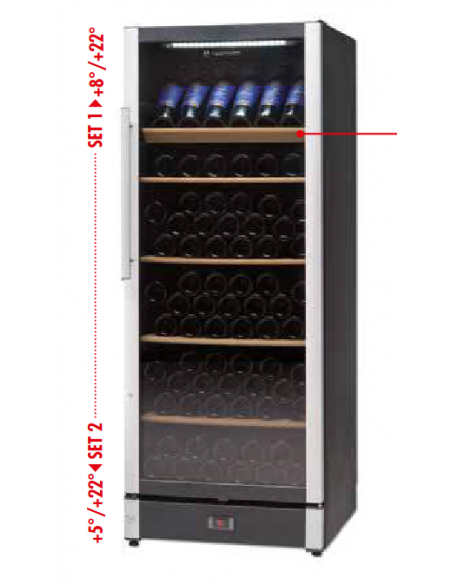 Expositor del vino - Multitemperatura: +°+22°C / +°+22°C - Cm 60 x 67 x 156 h