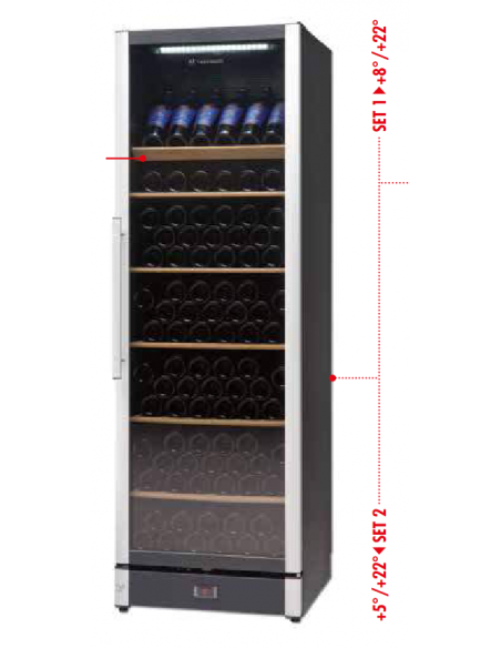 Wine display - Multi-temperature +8°+22°C / +°+22°C - Cm 60 x 67 x 186 h