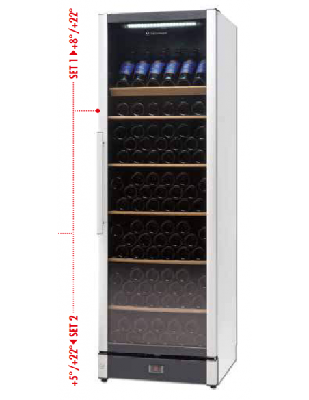 Wine cellar - Multi-temperature +8°+22°C / +°+22°C - Cm 60 x 67 x 186 h