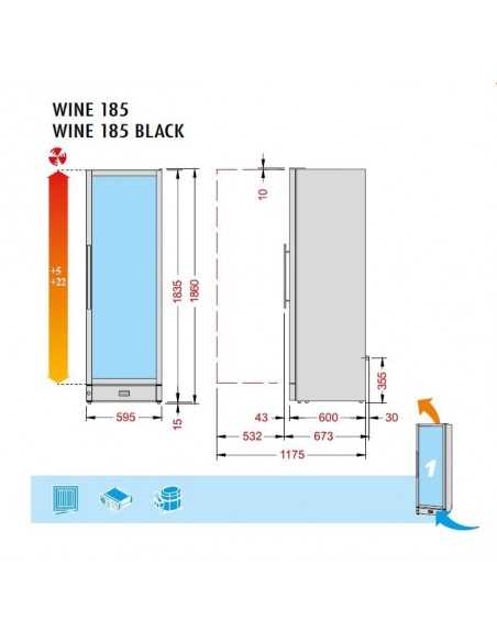 Wine cellar - Multi-temperature +8°+22°C / +°+22°C - Cm 60 x 67 x 186 h