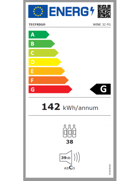 Bodega de vino - Temperatura +°+10°C / +10°+18°C - Cm 49,3 x 58,7 x 84 h