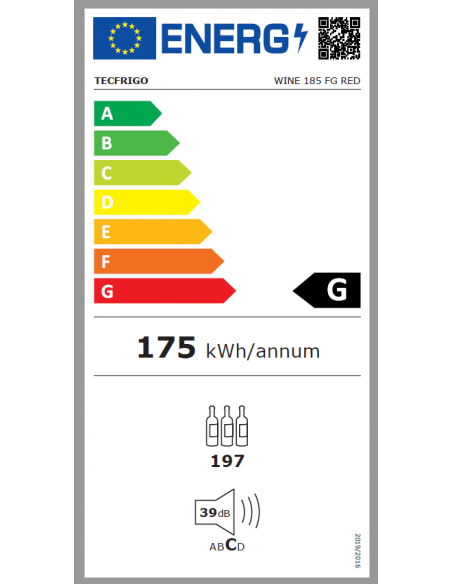 Espositore vini - Temperatura +15 +22°C - Cm 59.5 x 63 x 186 h
