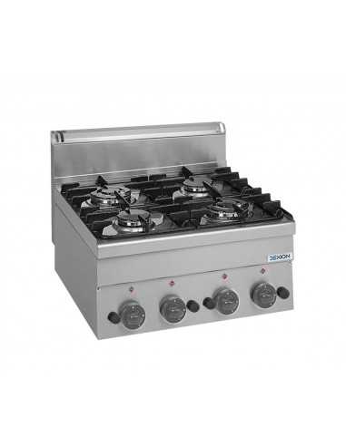 Professional gas stove with 4 burners - Power 2...