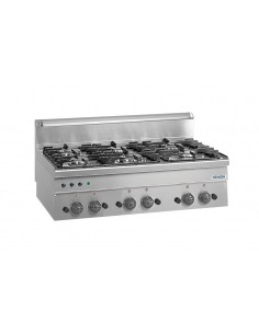Professional gas stove with 6 burners - Power 3 x kW 2.7...