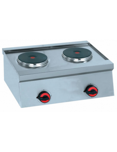 Electric kitchen - 2 cooking plates Ø cm 20 - Power kW 2 + 2 - Monophase - cm 60 x 45 x 24 h