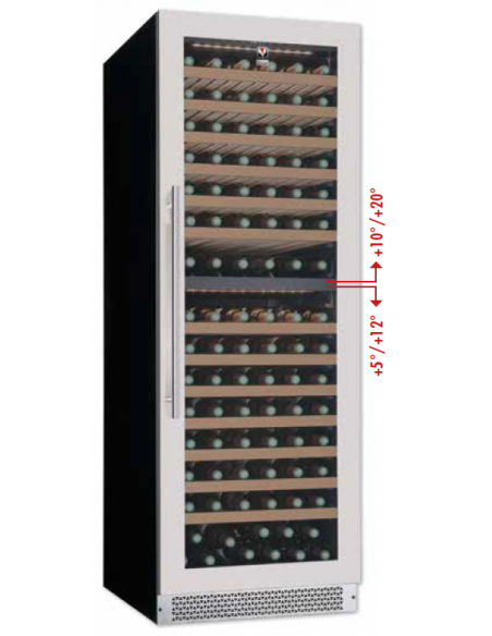 Espositore per vini - Temperatura +10°+20°C  / +5°+12°C - Cm 59,5 x 71 x 172 h