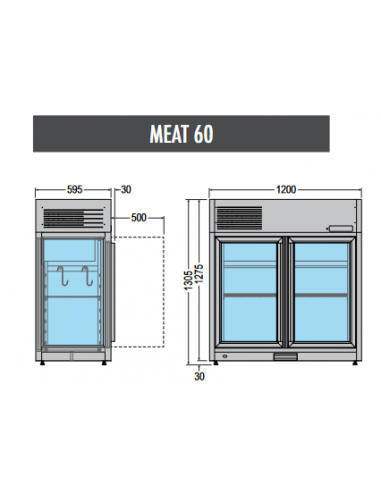 Veterina meat - Capacity 200 lt - cm 120 x 62.5...