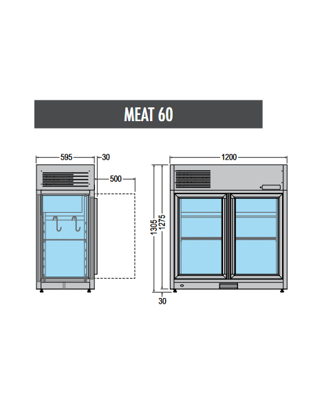 Veterina meat - Capacity 200 lt - cm 120 x 62.5 x 130.5h