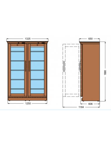 Vetrina vino - Temperatura +6°+16°C - cm 132.5...