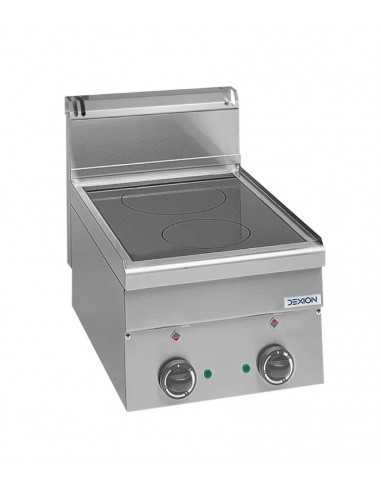 Professional glass-ceramic stove with 2 cooking...