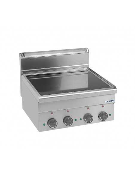 Professional glass-ceramic stove with 4 cooking zones - Power 2xkW 1.8 + 2xkW 2.5 - Cm 60 x 60 x 27 h