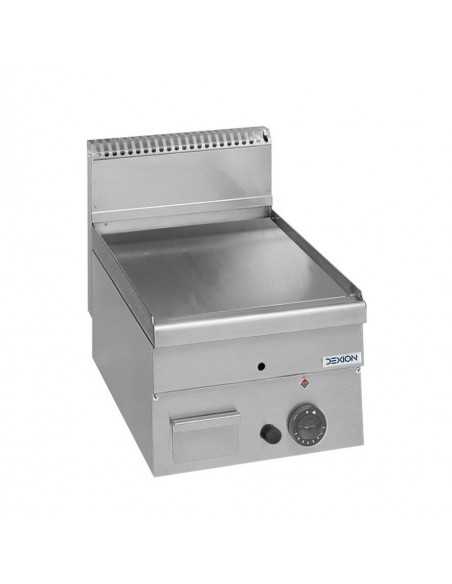 Fry top de gas profesional con placa de acero lisa - Energía kW 5.1 -Cm 40 x 60 x 27 h