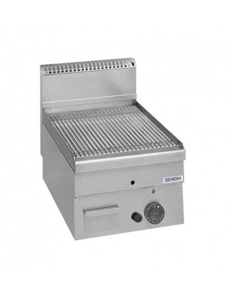 Professional gas fry top with steel grooved plate - Power kW 5.1 -Cm 40 x 60 x 27 h