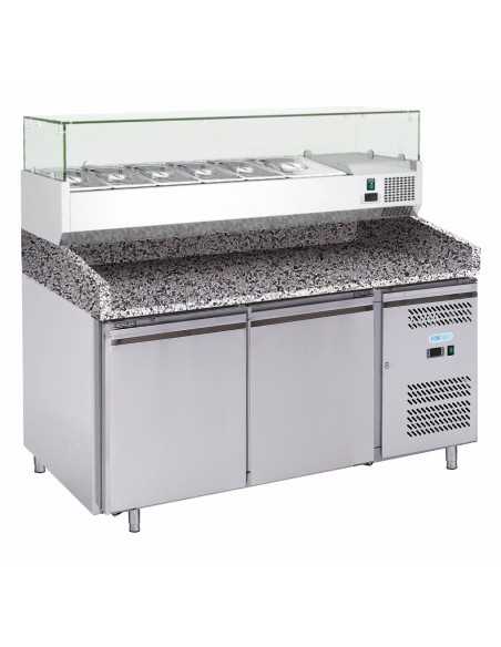 12-Pizza Oven, Oven Stand, 2-Door Pizza Counter with Ingredient Display